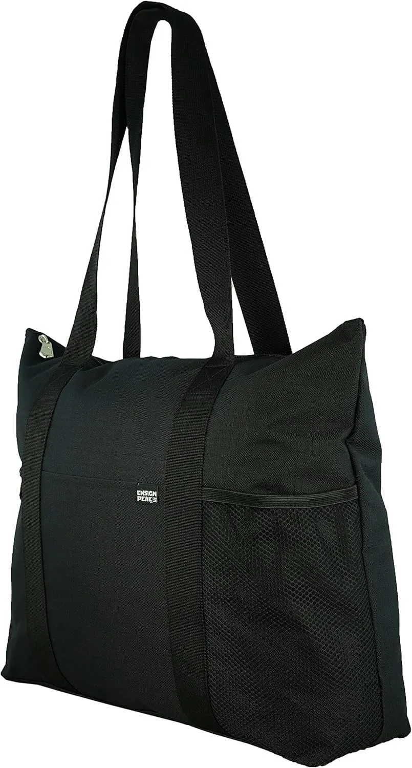 Ensign Peak Shoulder Tote with Multiple Pockets and Zipper Closure