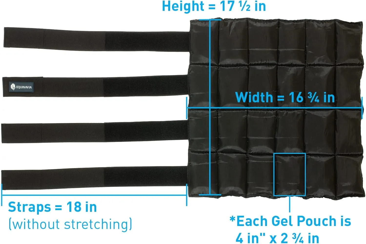 Equinavia Cool Relief Therapy Ice Boots Leg Wraps Pair for Horses, Gel Pack with Adjustable Straps | 16.5" x 15.5" with Storage Bag - Red - Pair - One Size