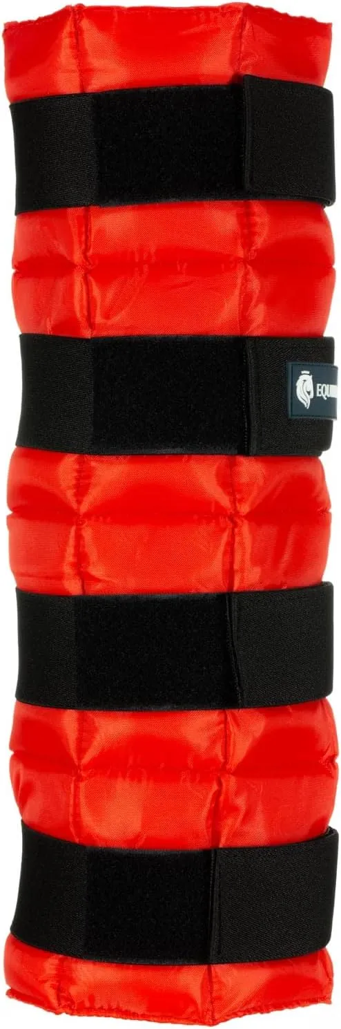 Equinavia Cool Relief Therapy Ice Boots Leg Wraps Pair for Horses, Gel Pack with Adjustable Straps | 16.5" x 15.5" with Storage Bag - Red - Pair - One Size