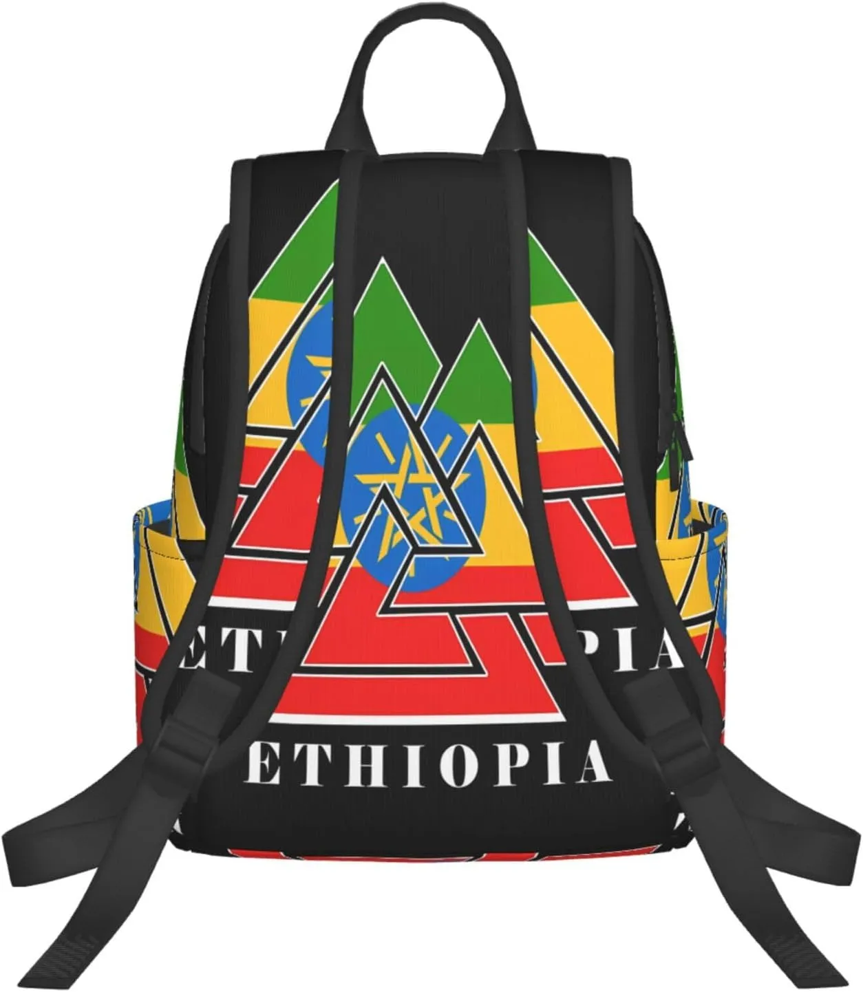 Ethiopia Emblem Travel Backpacks Casual Laptop Backpack Sport Rucksack Large Capacity Daypack Multi-Pockets Adjustable Strap Bag for Working Hiking
