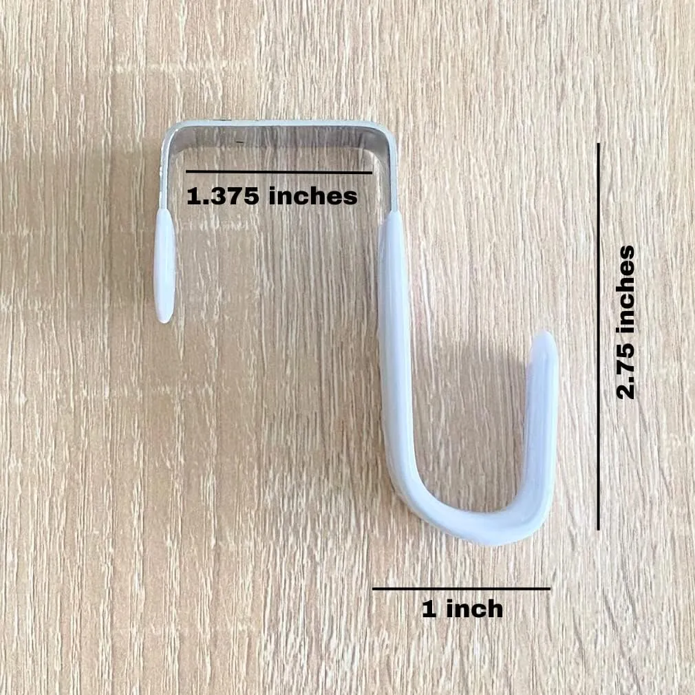 Evelots Over The Door Hooks - 8 Pack - Hangers for Clothes, Towel, Coats, Hats, Handbags - Made of Rubber Coated Steel - Closet, Bathroom, Office