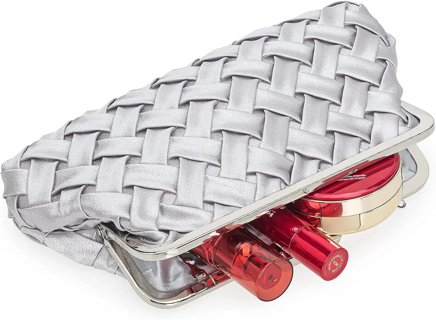 Evening Bag Women Small Dressy Clutch Handbag Braided Satin Formal Purse for Wedding/Prom/Black tie Party