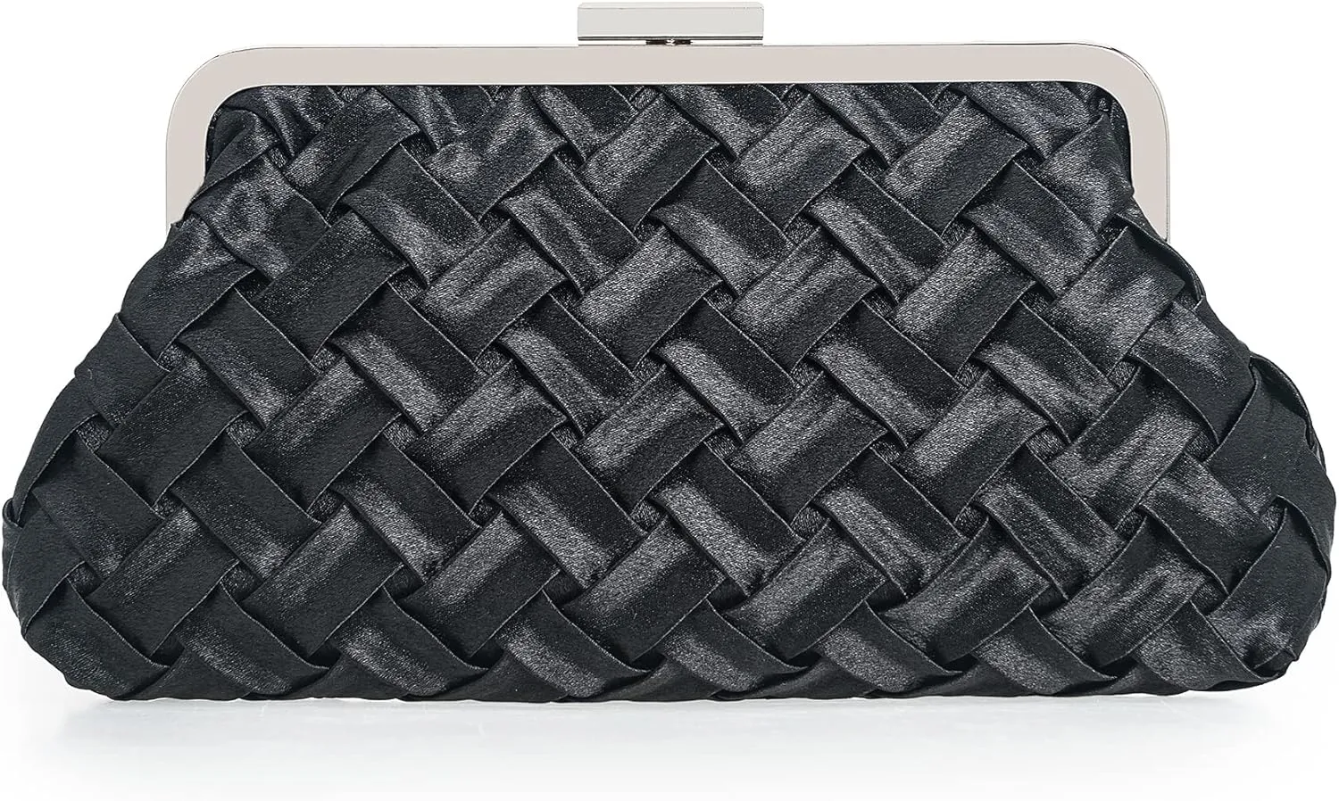 Evening Bag Women Small Dressy Clutch Handbag Braided Satin Formal Purse for Wedding/Prom/Black tie Party