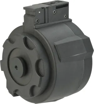 Evike Airsoft - Angel Custom 1500 Round Firestorm AEG Airsoft Drum Flashmag (Model: AK/Black)