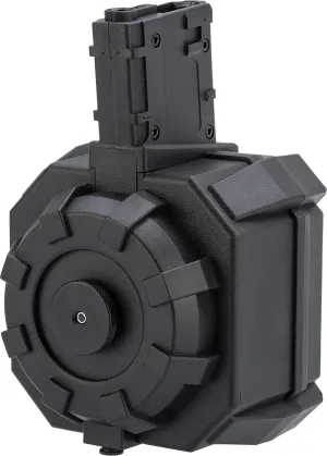 Evike Airsoft - Angel Custom 2000 Round Blok Firestorm AEG Airsoft Drum Flashmag (Color: Black / M4)