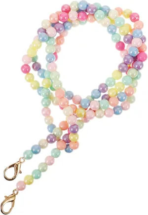 EXCEART Colorful Acrylic Chain Strap with Rainbow Beads, Decorative Crossbody Bag Handle Strap for DIY Bag Making and Replacement, 47.24 Inches Long