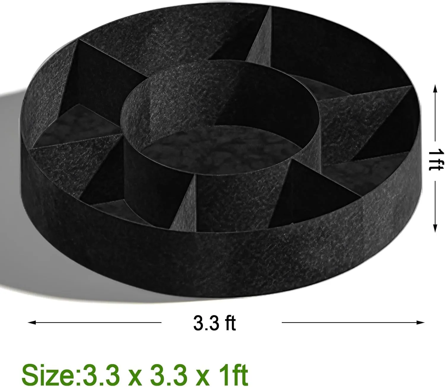 Fabric Raised Garden Bed, Plant Grow Bags, 3x3x1 Ft Large Round Raised Garden Bed for Growing Vegetables Potatoes Flowers Planting Container for Outdoor Gardening (5 Grid, 3.3 * 3.3 * 1 ft)