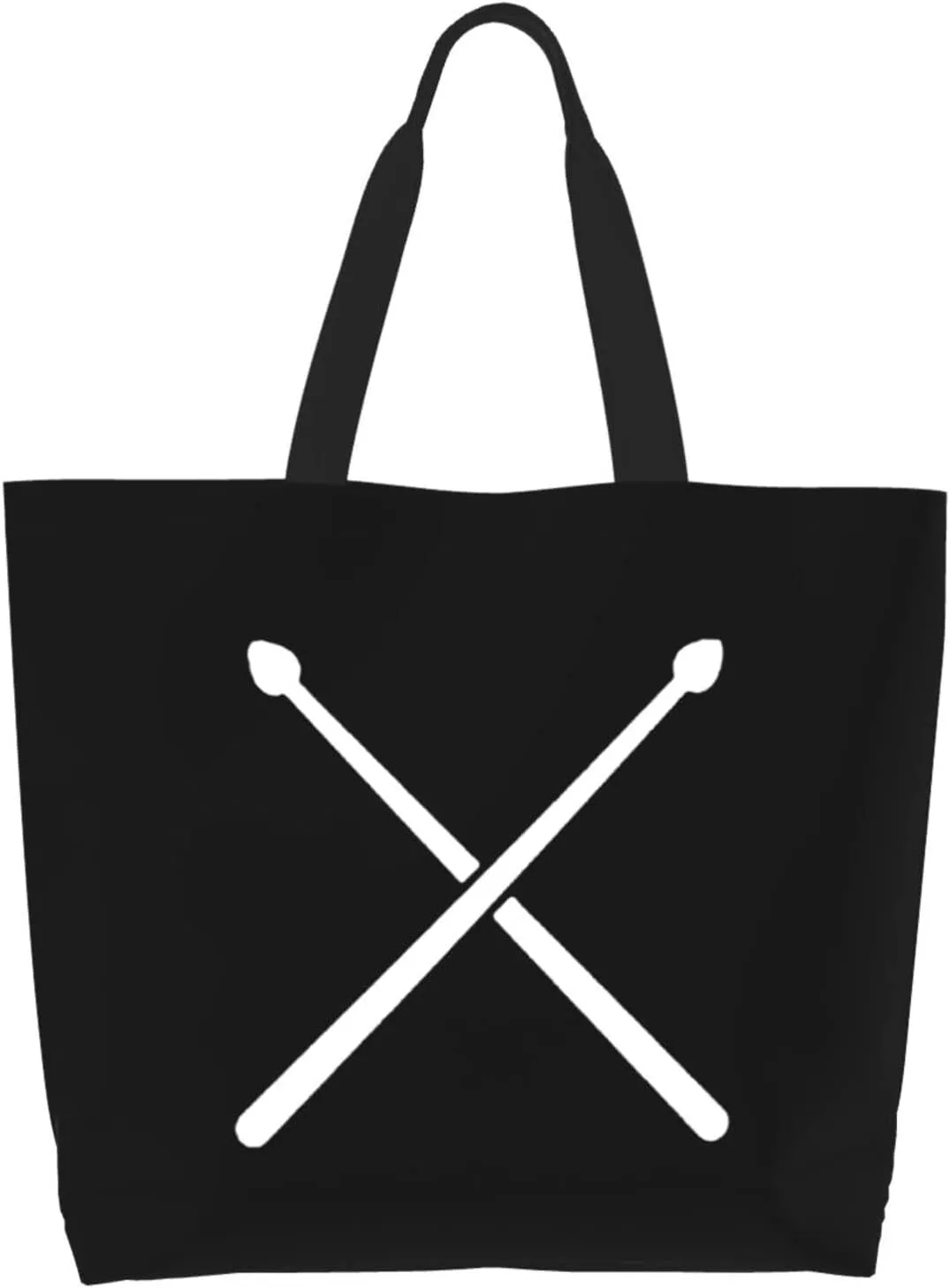 Fading Percussion Drum Sticks Women'S Lightweight Canvas Handbag Reusable Shopping Bag