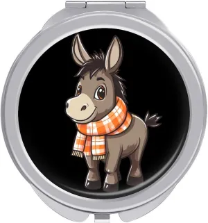 Fall Donkey Compact Makeup Mirror Mini Foldable Cosmetic Mirror Portable Travel Mirror for Purse Pocket