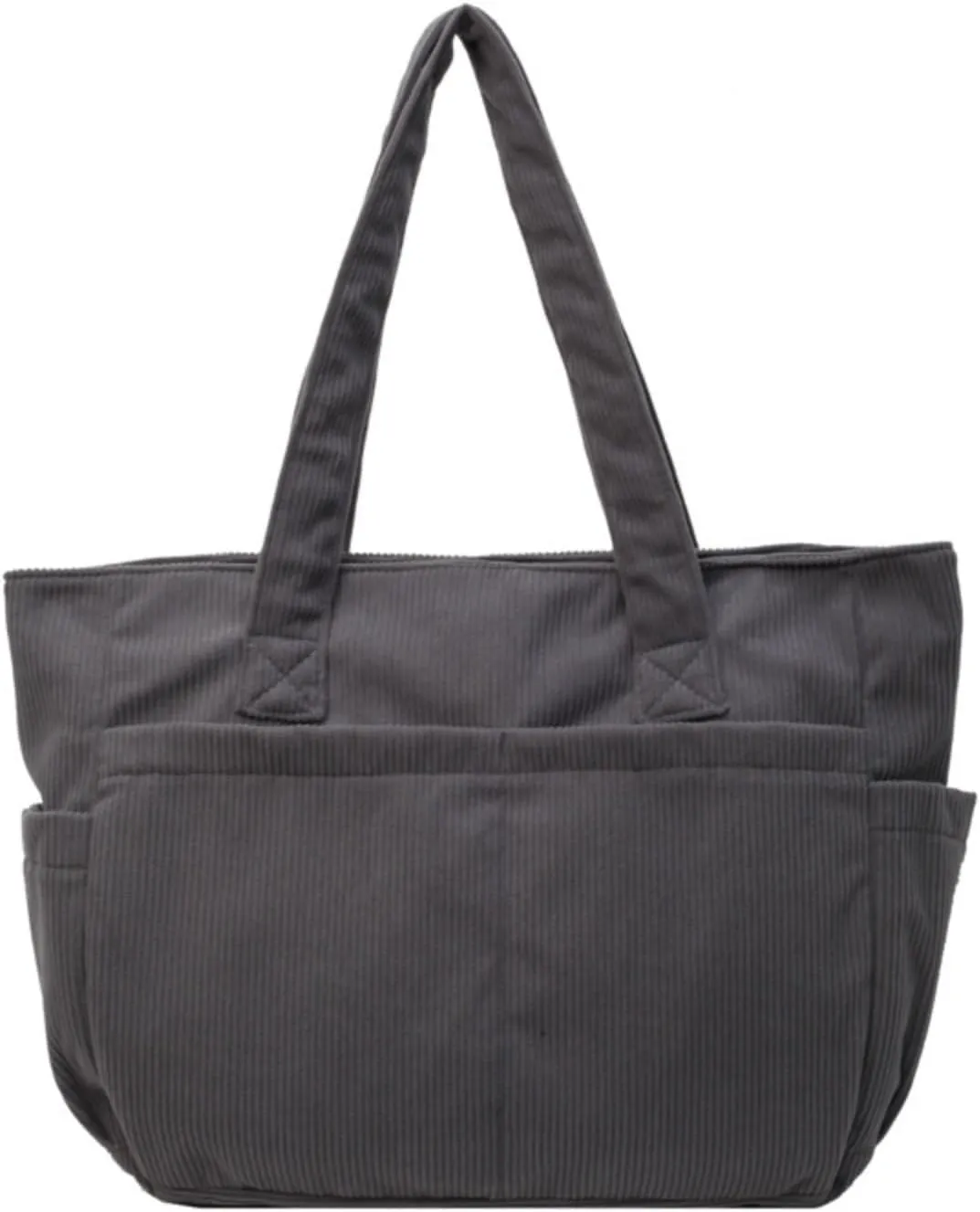 Fall Winter Corduroy Tote Bag Large Capacity Handbag with Multiple Pockets Fashion Shoulder Bag for Women
