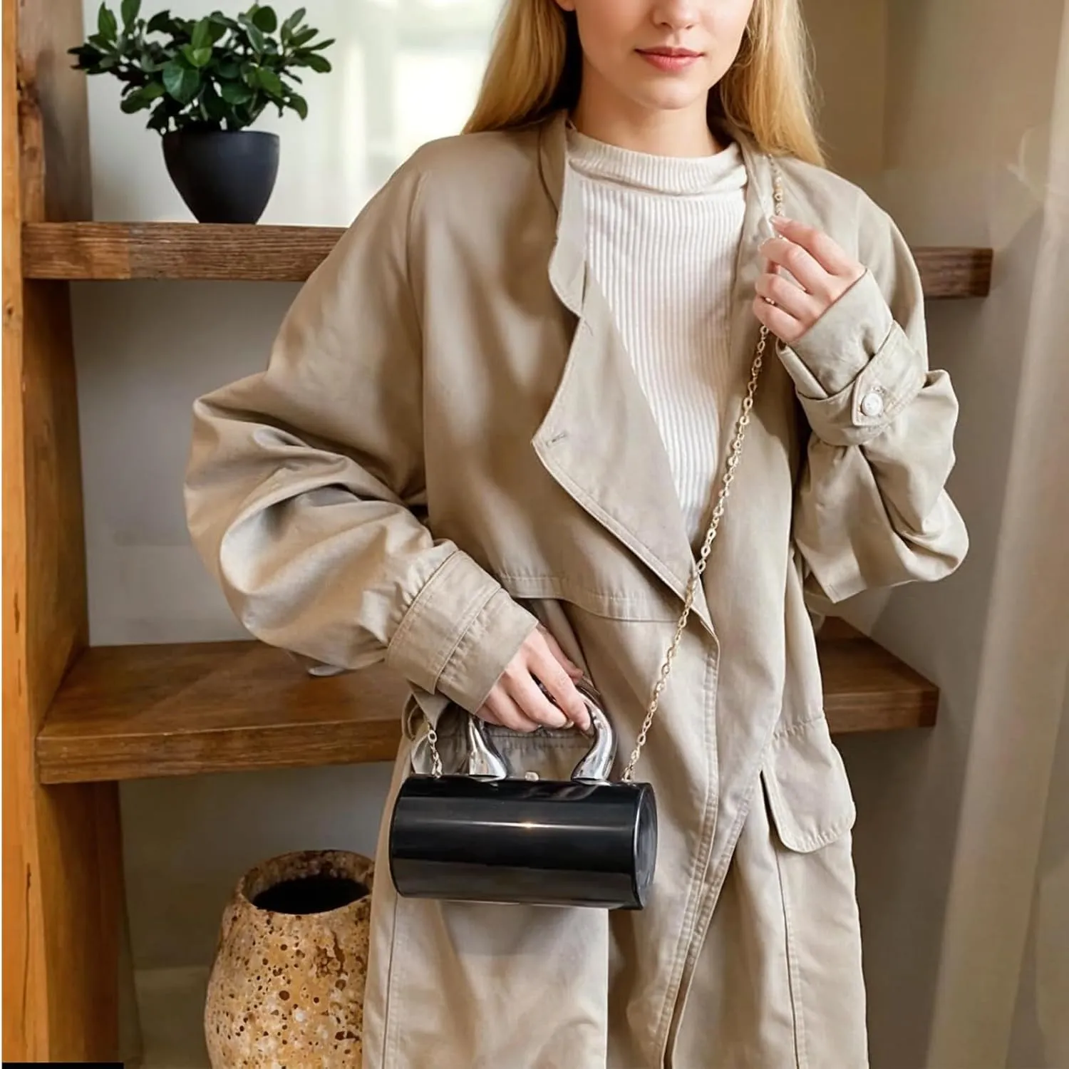 Fashion acrylic handbag, acrylic Y2K purse;black/silver/gold clutch purse for women
