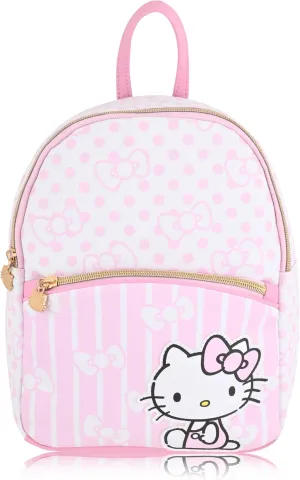 Fast Forward Sanrio Hello Kitty Backpack for Women | PU Leather Mini Backpack Purse Woman Purse | Pink Bag Cute Bookbag with Keychain Zipper | Hello Kitty Accessories Adults