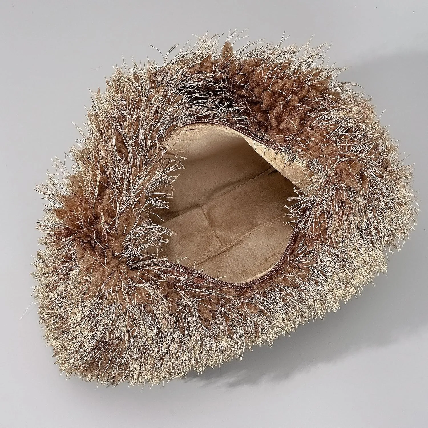 Faux Fur Fluffy Hobo Bag Furry Handbag Purse Y2K Fuzzy Tote Bag,Trendy Cute Plush Purse for Women