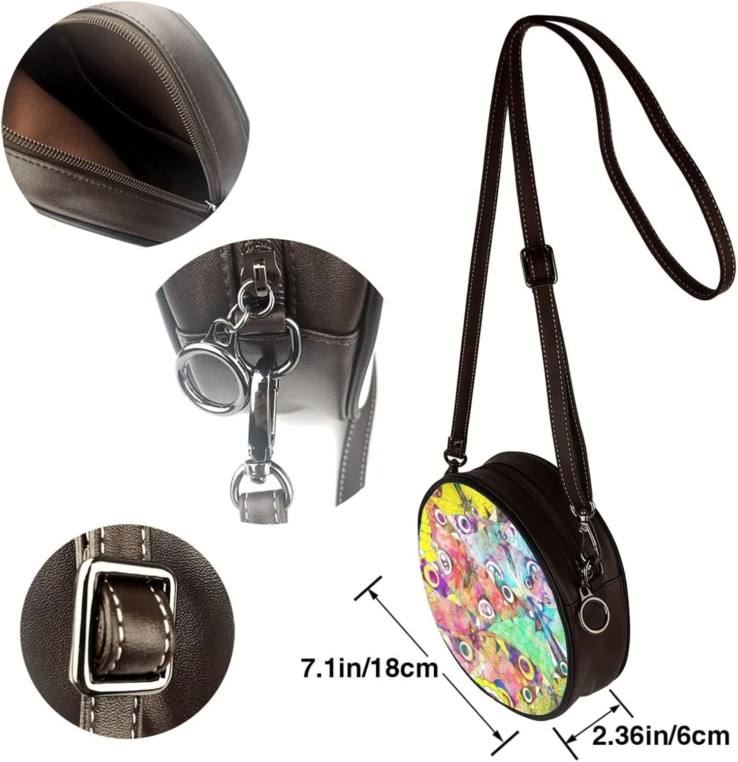 Faux Leather Shoulder Bag for Women, Round Shoulder Purse and Clutch Tote Bag with Shoulder Strap