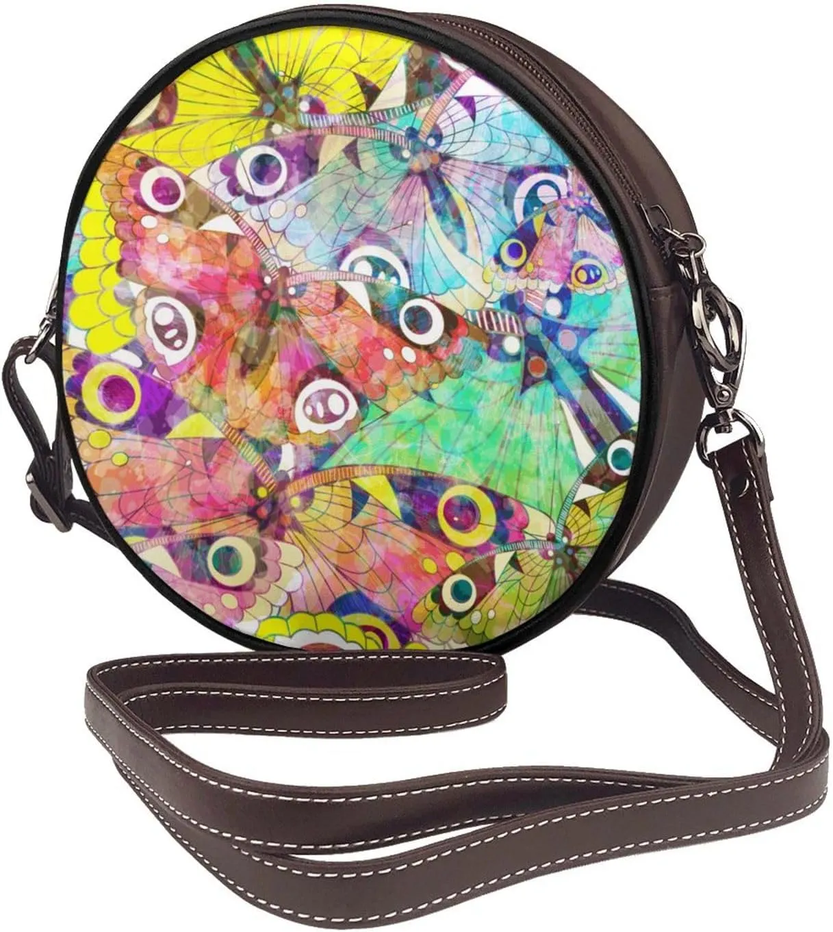 Faux Leather Shoulder Bag for Women, Round Shoulder Purse and Clutch Tote Bag with Shoulder Strap