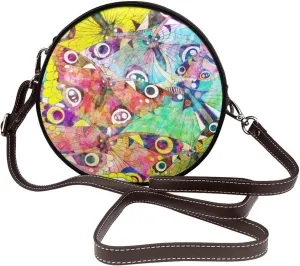 Faux Leather Shoulder Bag for Women, Round Shoulder Purse and Clutch Tote Bag with Shoulder Strap