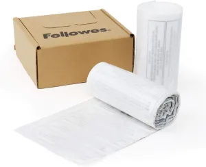 Fellowes 36052 Trash Bags for Shredders, 100 Pieces, Reduces Shredded Wastes, and Round Bottom Increases Storage Capacity