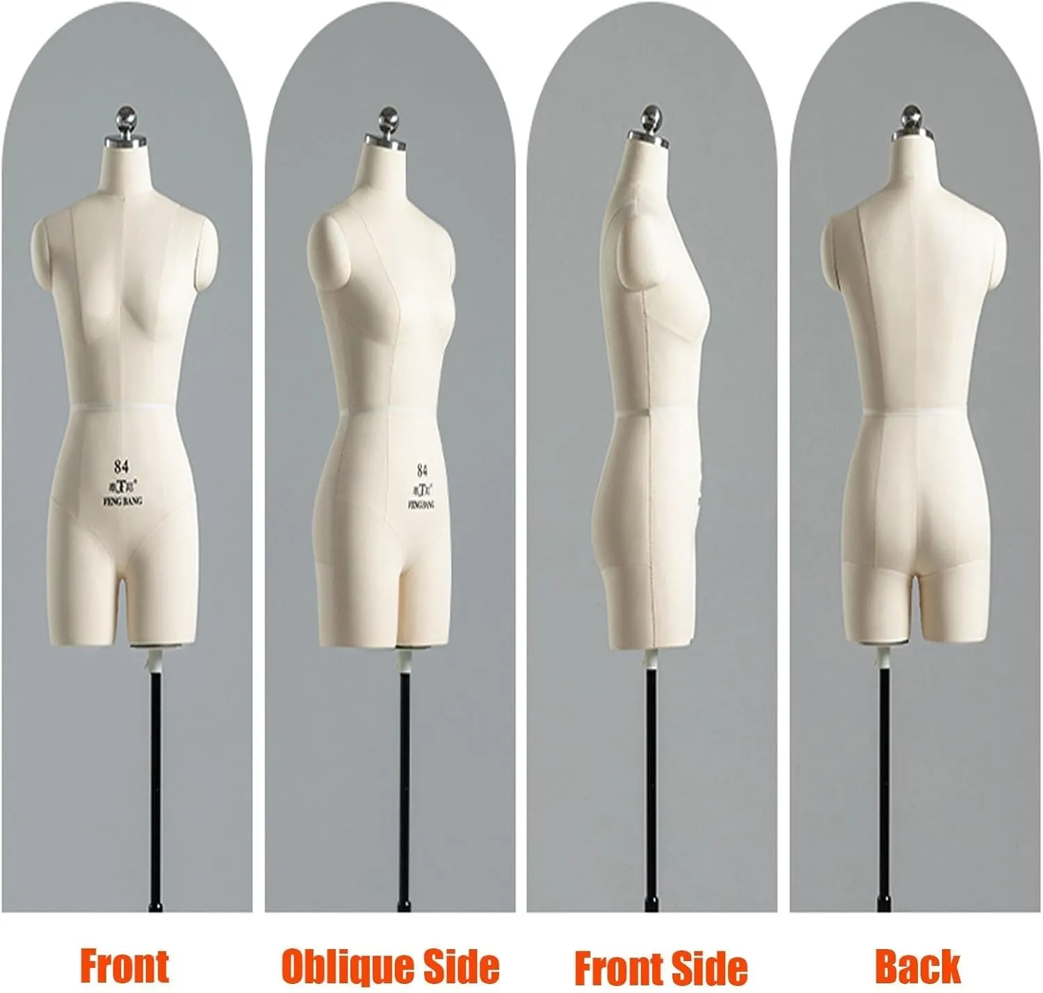 Female Tailors Dummy Female Mannequin Torso Dress Form for Sewing Clothes, Adjustable Dress Mannequin Body Tailors Dummy Torso with Stand Metal Base for Clothing Window Display with Stand