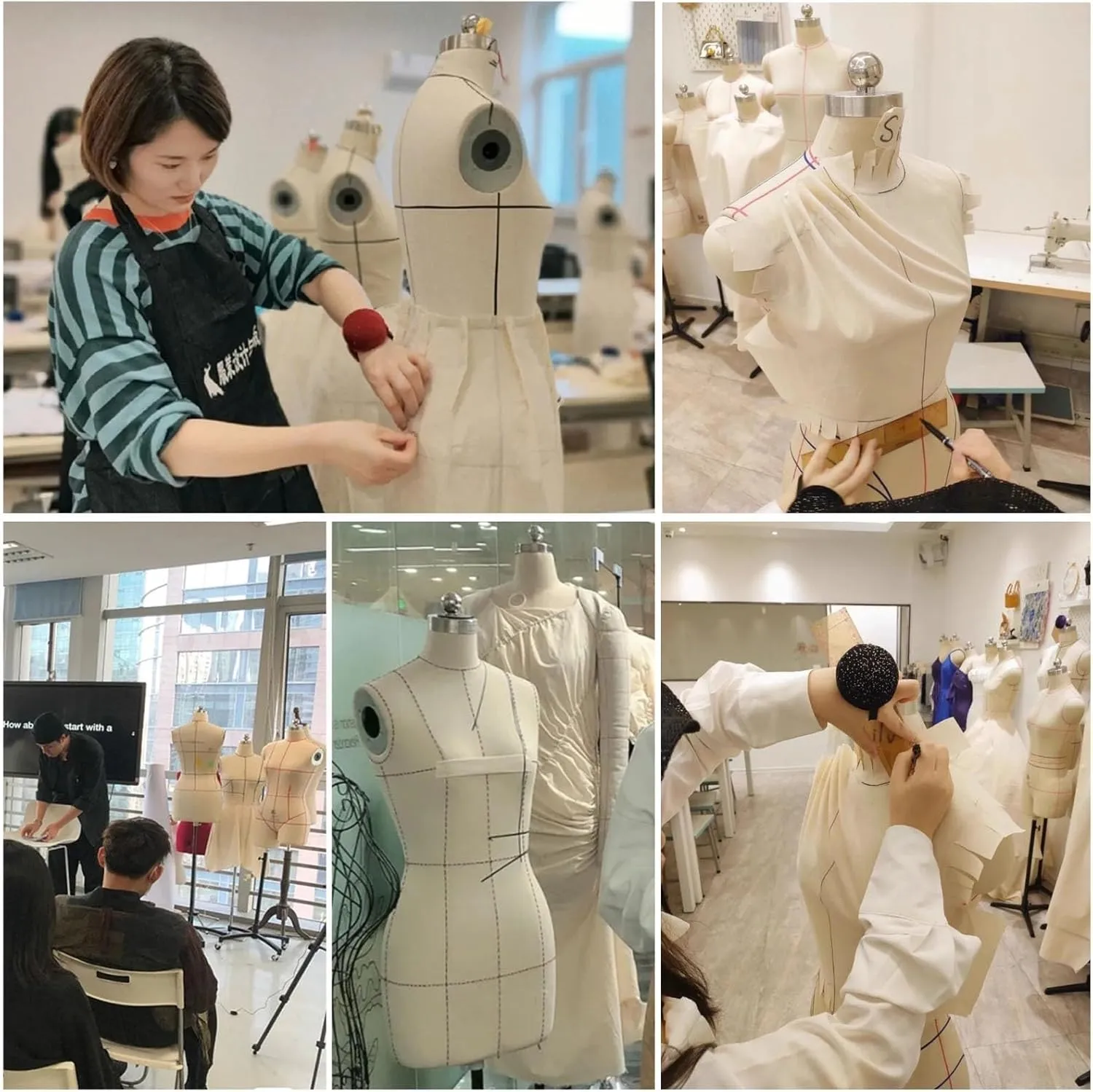 Female Tailors Dummy Female Mannequin Torso Dress Form for Sewing Clothes, Adjustable Dress Mannequin Body Tailors Dummy Torso with Stand Metal Base for Clothing Window Display with Stand
