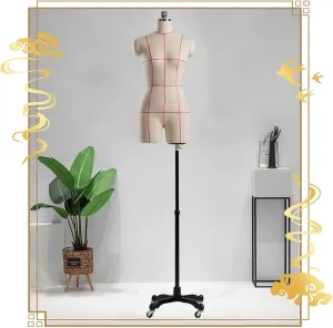 Female Tailors Dummy Female Mannequin Torso Dress Form for Sewing Clothes, Adjustable Dress Mannequin Body Tailors Dummy Torso with Stand Metal Base for Clothing Window Display with Stand