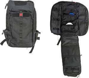 First Aid Combat Med Bag - Instant Item Display, 3 Color-Coded Mesh Pouches, MOLLE Webbing, Dedicated Tool Pocket & Exterior Pockets. Hicking, Camping, Home, Paramedic,EMT