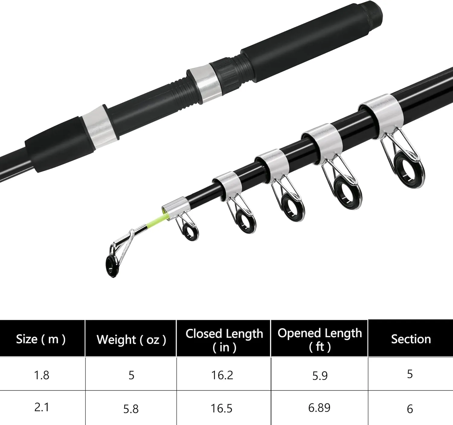 Fishing Pole Combo 2PCS Telescopic Fishing Rod and Aluminum Reel Combos with Carrier Bag Sea Saltwater Freshwater Fishing Rod Reel Kits