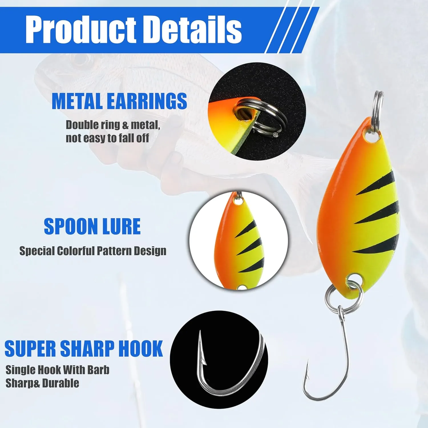 Fishing Spoons Lures for Trout, 12/24pcs Trout Spoons Set Single Hooks Hard Metal Fishing Jigging Bait Tackle Casting Spinner Bait for Crappie Bass Perch Panfish Pike, 1/5 oz