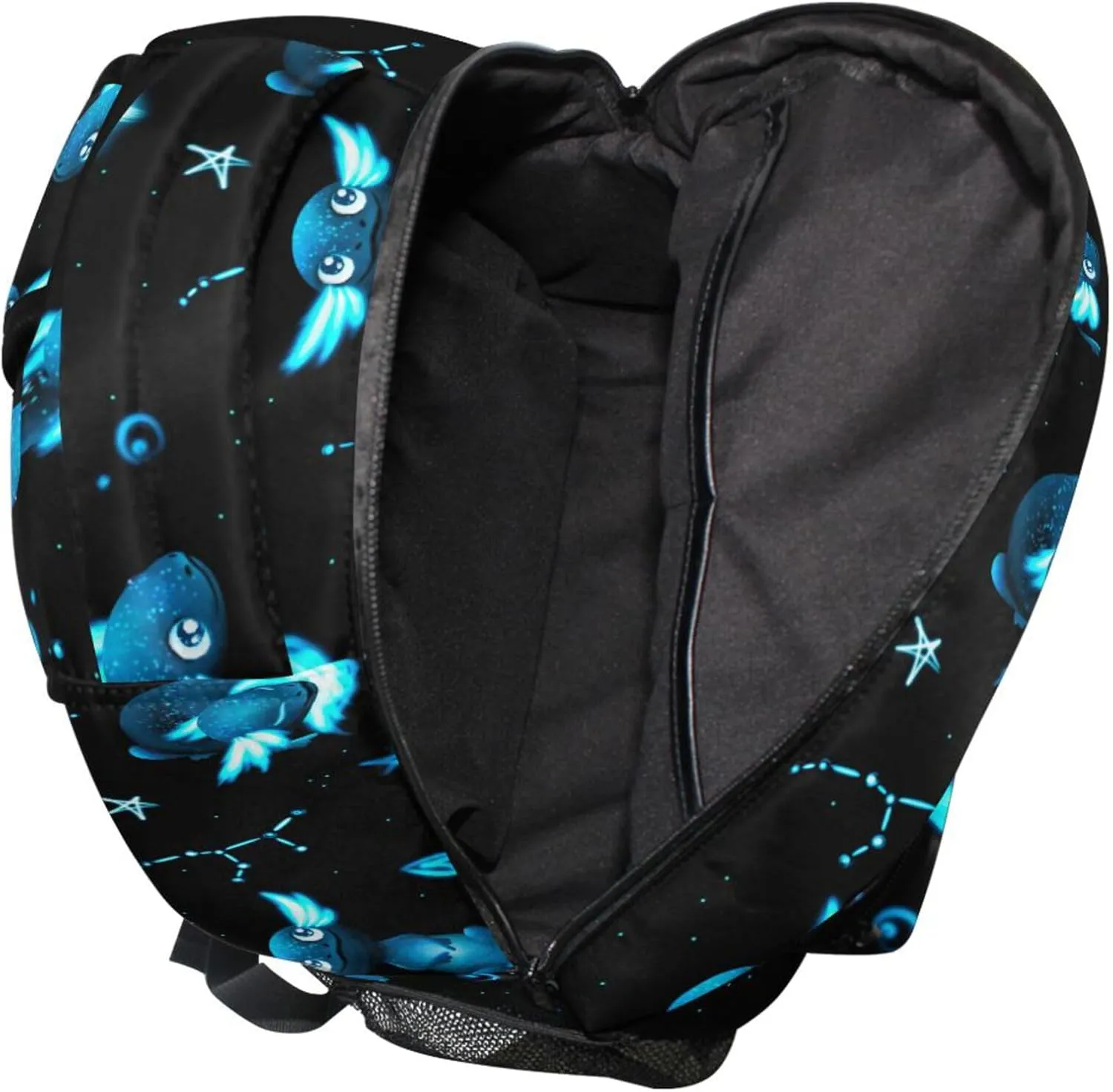Fisyme Blue Axolotl Fish Laptop Backpack Bag Bookbag Casual Travel Hiking Computer Notebooks Daypacks