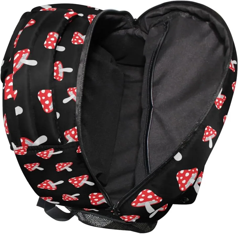 Fisyme Forest Mushrooms Backpack Laptop Bag Daypack Travel Hiking School Backpacks for Men Women Kids Girls Boys
