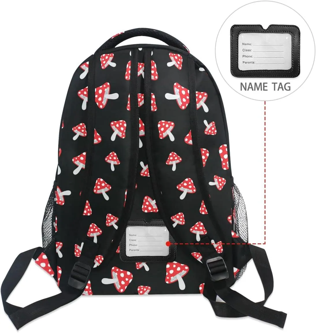 Fisyme Forest Mushrooms Backpack Laptop Bag Daypack Travel Hiking School Backpacks for Men Women Kids Girls Boys
