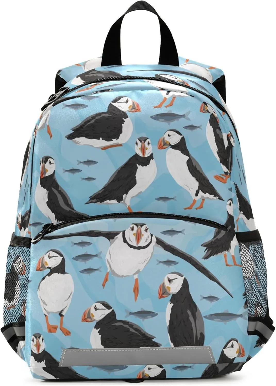 Fisyme Puffins Birds Backpack Schoolbag Kids Daypack Toddler Travel School Bag Small Backpacks for Kindergarten Preschool Boys Girl