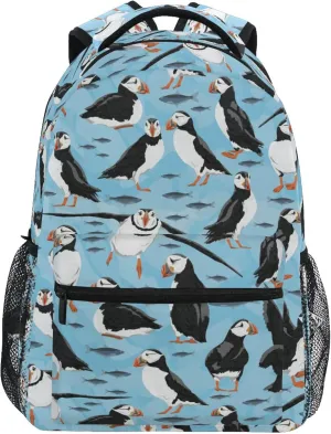 Fisyme Puffins Birds Laptop Backpack Bag Bookbag Casual Hiking Travel Computer Notebooks Daypacks