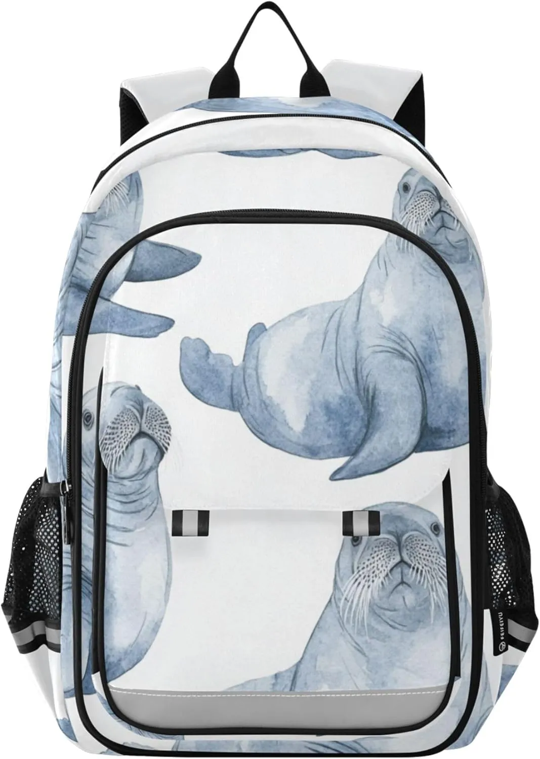 Fisyme Sea Walrus School Backpack Laptop Backpacks Bags Bookbag Travel Casual Computer Notebooks Daypacks