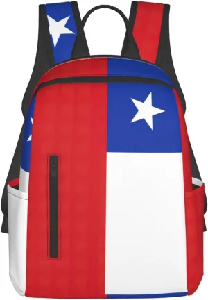 Flag of Chile print Simple lightweight casual backpack travel bag backpack for men and women