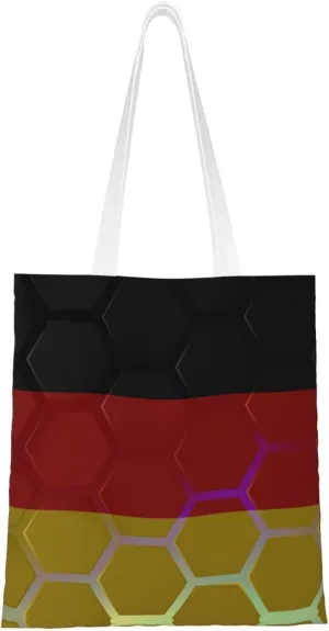 Flag Of Germany Tote Bag for Women Canvas Shopping Bags Reusable Large Capacity Casual Shoulder Handbags Grocery Bags DIY Gift Bags