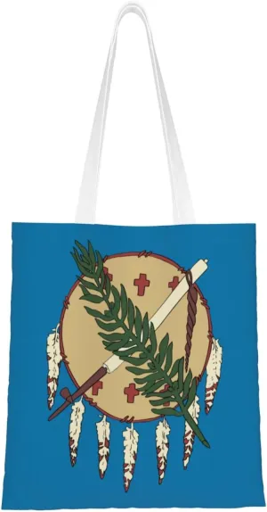 Flag Of Oklahoma (1925-1941) Tote Bag for Women Canvas Shopping Bags Reusable Large Capacity Casual Shoulder Handbags Grocery Bags DIY Gift Bags