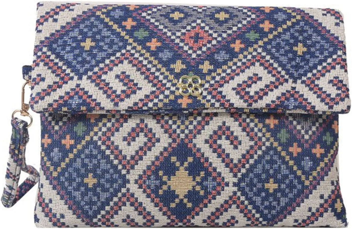 Floral Clutch Purse Bag for Women Embroidery Flower Evening Handbags,Colorful Soft Woven Wristlet Envelope Wallet
