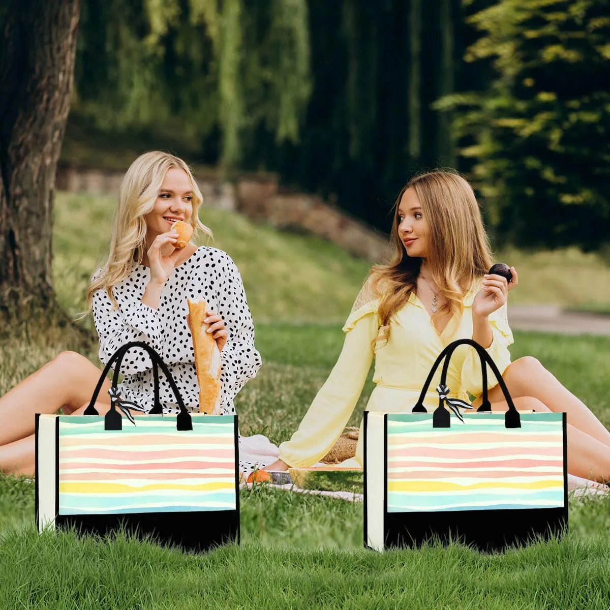 Fokongna Girls Trip 2025 For Women Friend Sister Travel Gifts Canvas Tote Bag Wet Bag for swimsuit Beach Bags Gifts