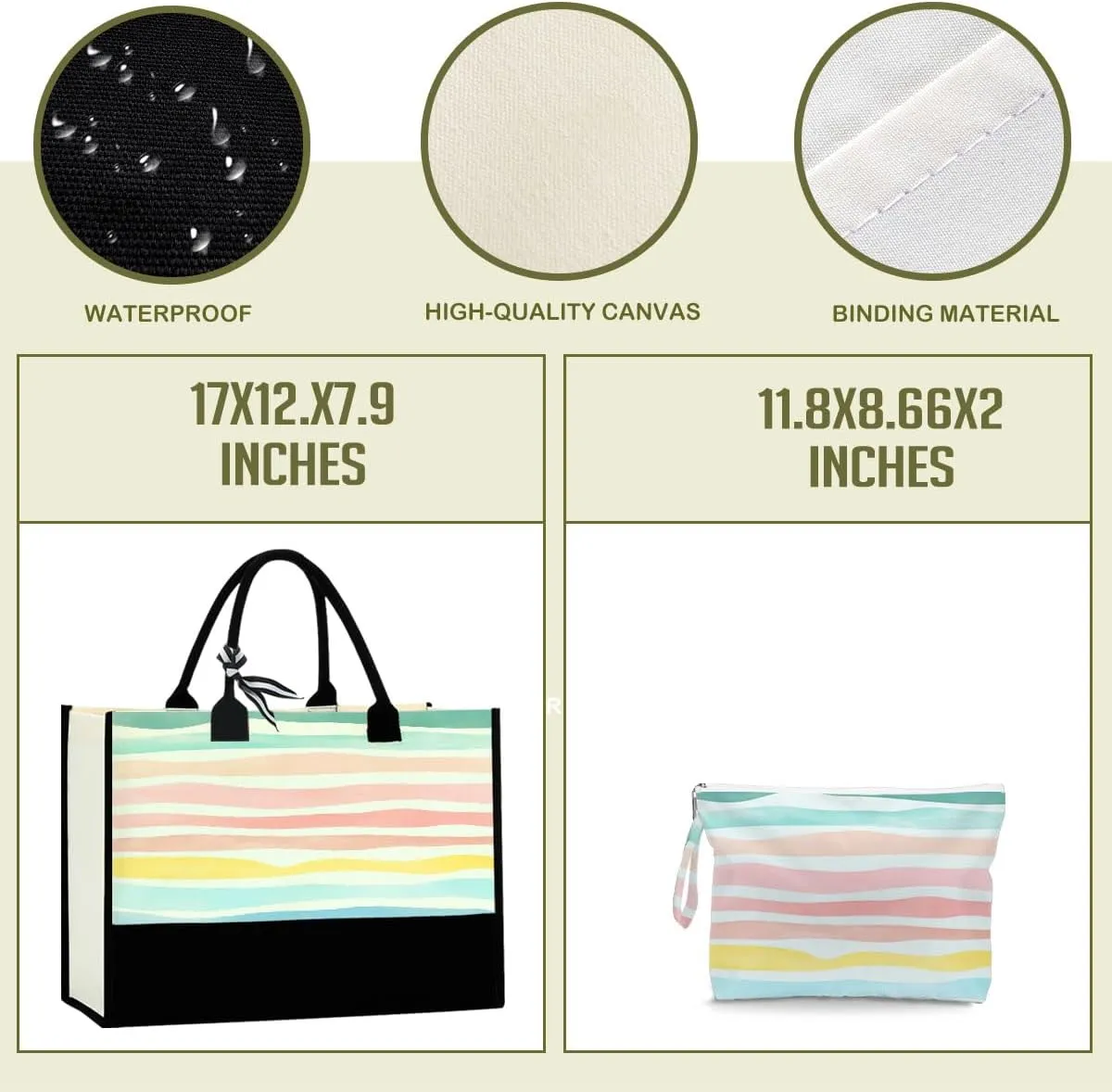 Fokongna Girls Trip 2025 For Women Friend Sister Travel Gifts Canvas Tote Bag Wet Bag for swimsuit Beach Bags Gifts