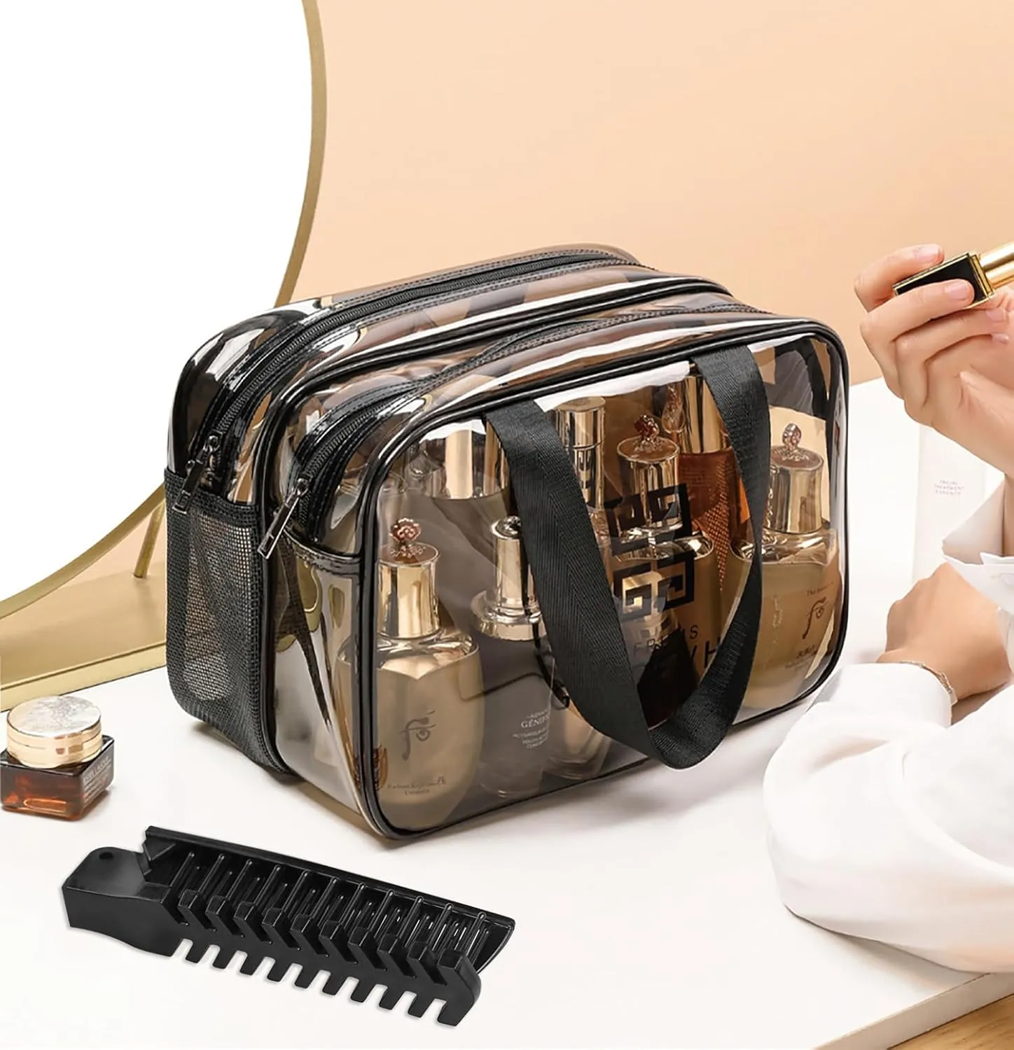 Foldable Combs in Bulk Individually Wrapped, Travel Pocket Hair Comb, Folding Hair Brush Double Headed, Brush Comb Styling Tool for Men Women Combs, Black (One Size, 50, Count)
