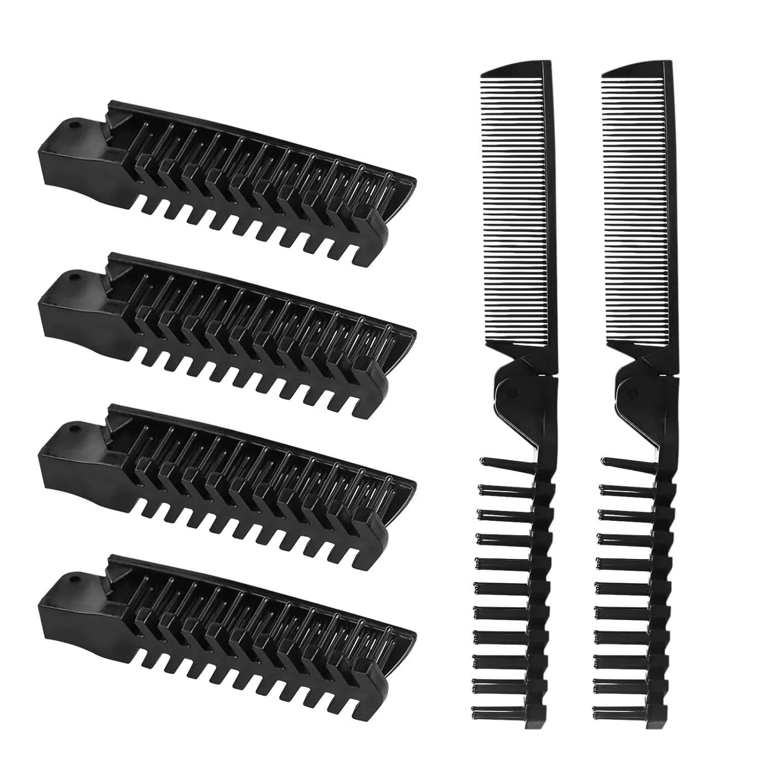 Foldable Combs in Bulk Individually Wrapped, Travel Pocket Hair Comb, Folding Hair Brush Double Headed, Brush Comb Styling Tool for Men Women Combs, Black (One Size, 50, Count)
