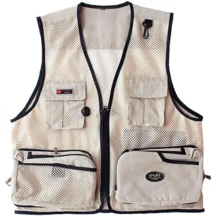 Foldable Outdoor Fishing Camping Travel Mesh Vest, Multi-Pockets Photography Lightweight Vests