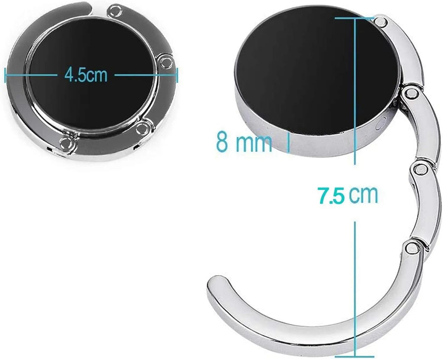 Foldable Purse Hook, Folding Handbag Hanger Bag Hanger Table Hook for Girls and Women