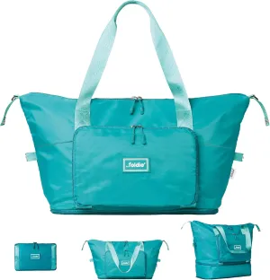 Foldable Travel Tote Bag for Women - 40L Weekender Bag with Multiple Pockets - Carry On Personal Item Travel Bag