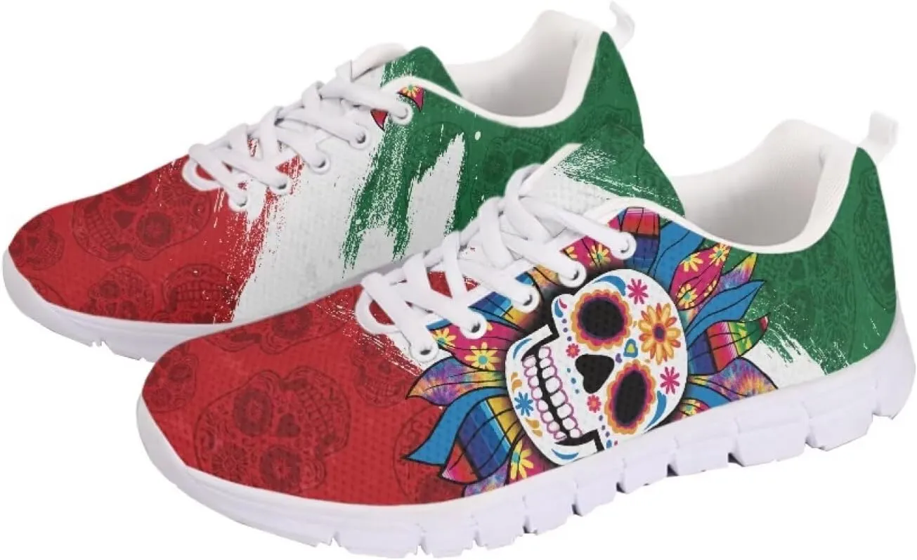 Forchrinse Mexico Splash Ink Sneakers Unisex National Walking Tennis Shoes for Women Men Festival Sneakers Lightweight
