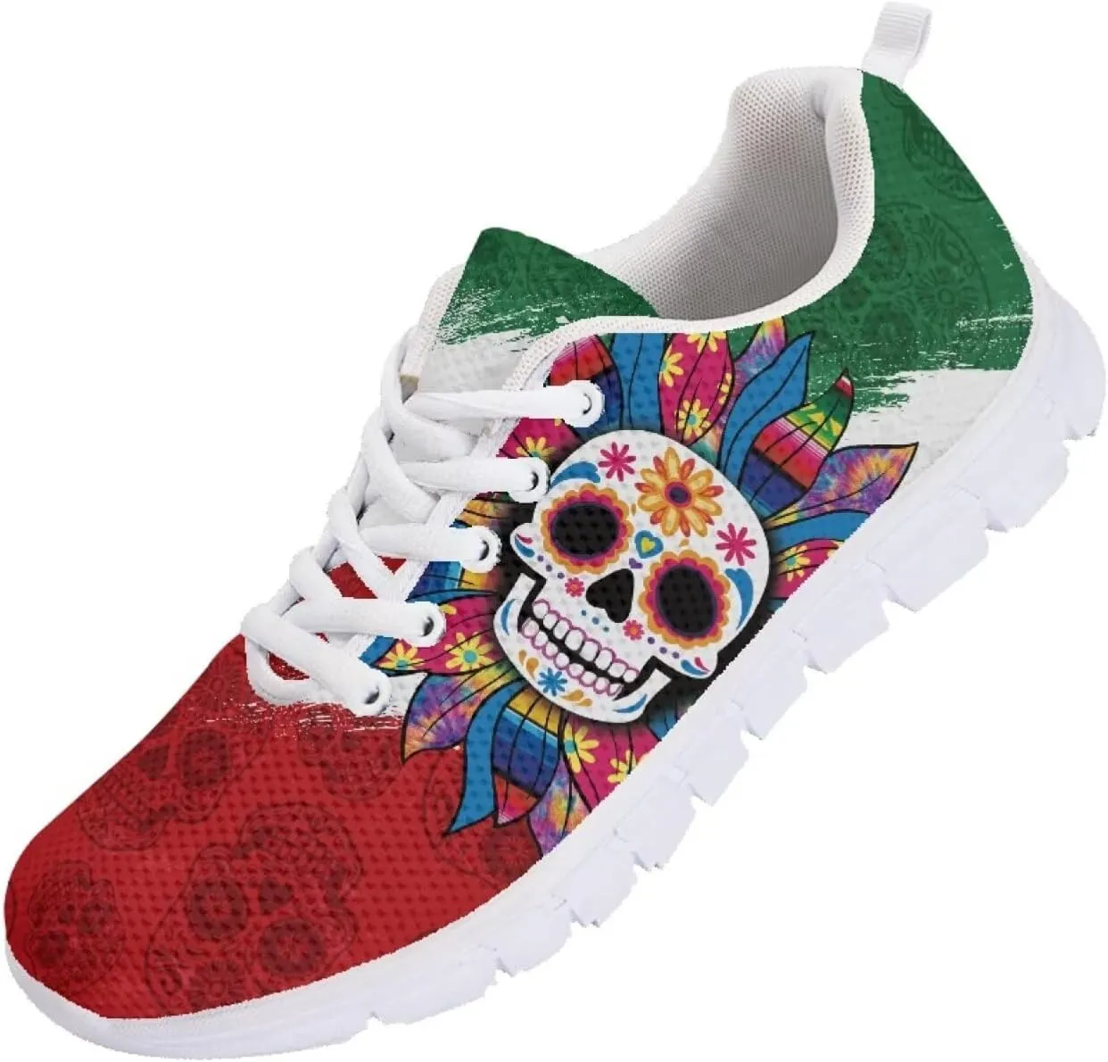 Forchrinse Mexico Splash Ink Sneakers Unisex National Walking Tennis Shoes for Women Men Festival Sneakers Lightweight