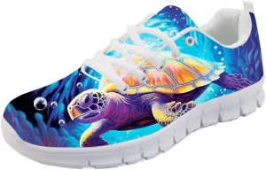 Forchrinse Shining Galaxy Blue Sky Lightweight Running Shoes Non Slip Soft Walking Shoes Casual Athletic Shoes