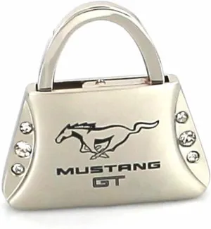 Ford Au-tomotive Gold, Inc. Shape Keychain W/6 Swarovski Crystals Mustang GT (Chrome)