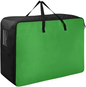 Forest Green Storage Bag Moving Boxes with Tag Pockets, Zippers and Carrying Handles, Zippered Storage Bags for Moving Essential