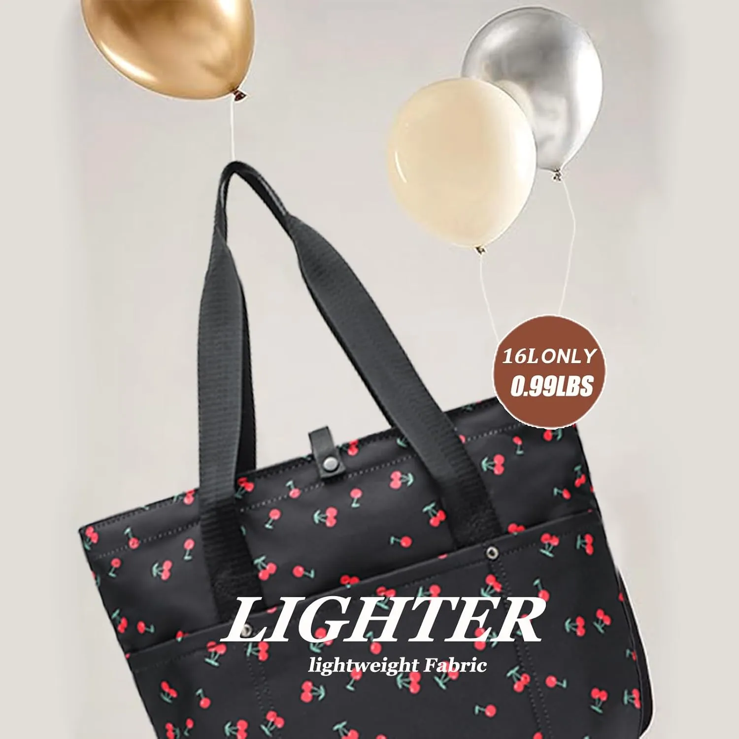 FOTN Tote Bag for Women, Foldable Tote Bag With Zipper Large Shoulder Bag Top Handle Handbag for Travel, Work